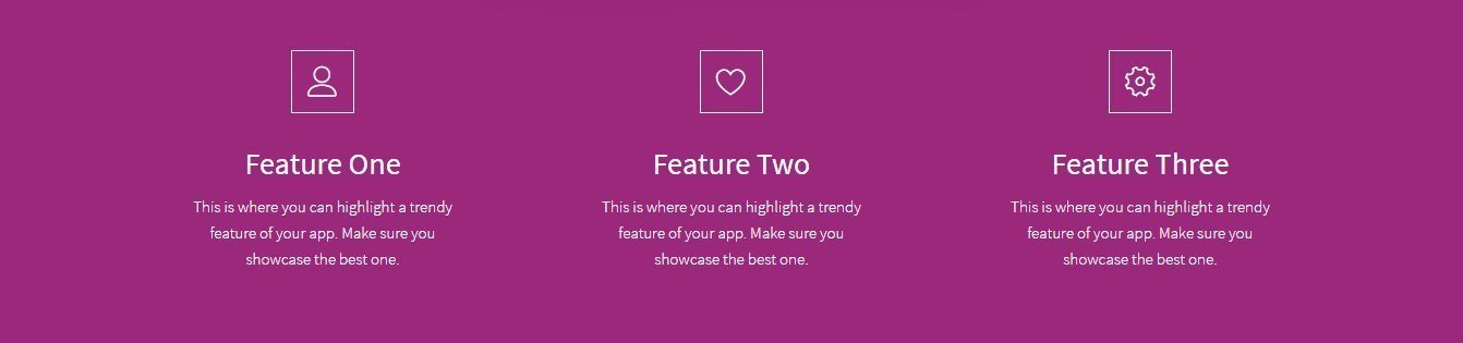 Features displayed in info list module - Page template for Beaver Builder